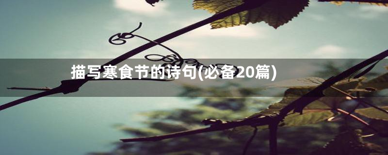 描写寒食节的诗句(必备20篇)