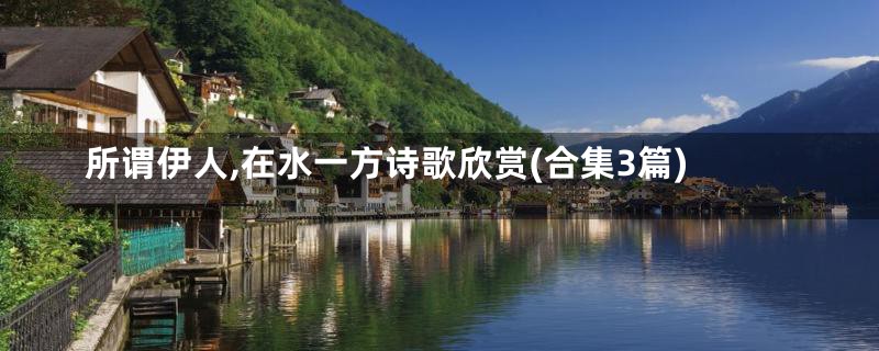 所谓伊人,在水一方诗歌欣赏(合集3篇)
