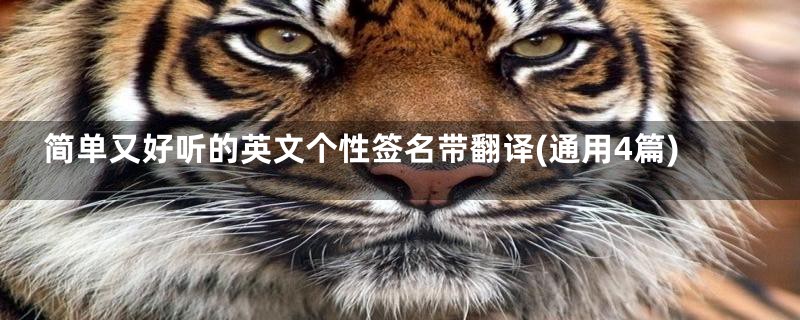 简单又好听的英文个性签名带翻译(通用4篇)