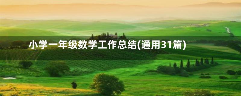 小学一年级数学工作总结(通用31篇)
