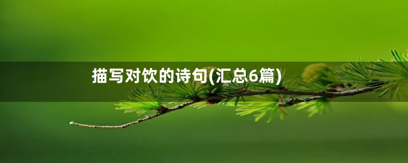 描写对饮的诗句(汇总6篇)
