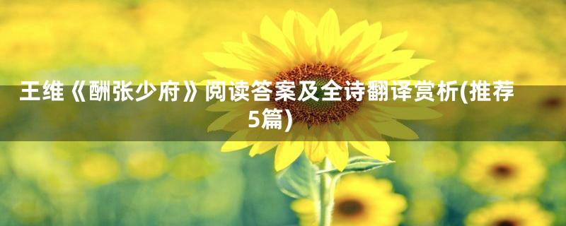 王维《酬张少府》阅读答案及全诗翻译赏析(推荐5篇)