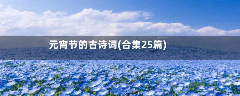 元宵节的古诗词(合集25篇)