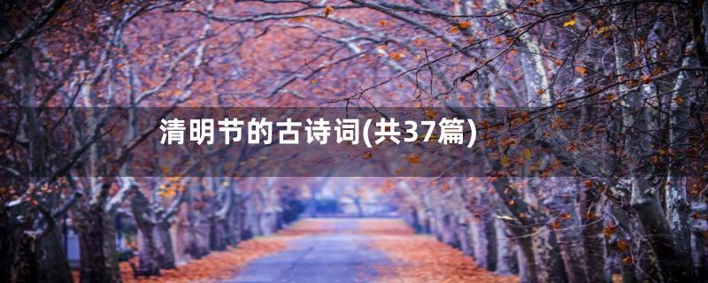 清明节的古诗词(共37篇)