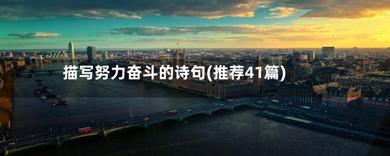 描写努力奋斗的诗句(推荐41篇)