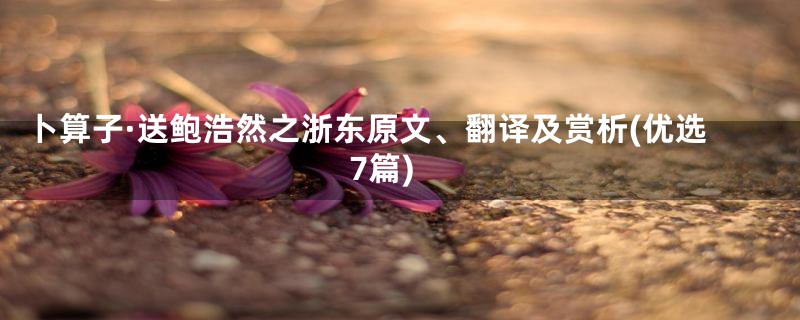 卜算子·送鲍浩然之浙东原文、翻译及赏析(优选7篇)