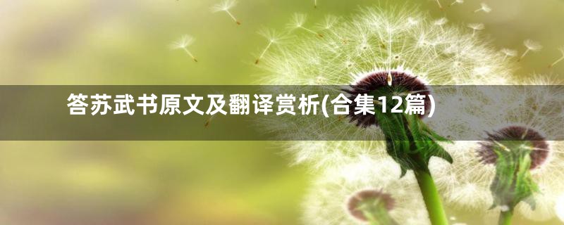 答苏武书原文及翻译赏析(合集12篇)