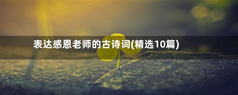 表达感恩老师的古诗词(精选10篇)