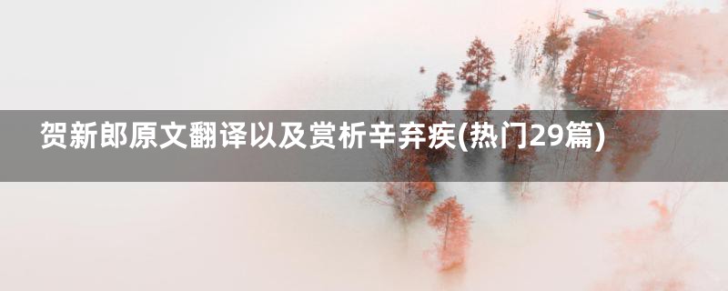 贺新郎原文翻译以及赏析辛弃疾(热门29篇)