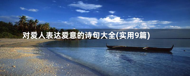 对爱人表达爱意的诗句大全(实用9篇)