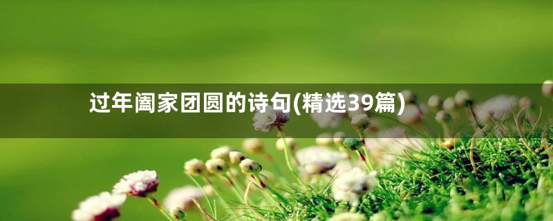 过年阖家团圆的诗句(精选39篇)