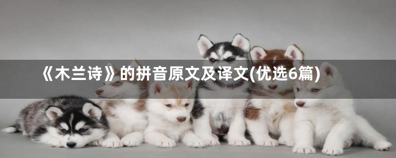 《木兰诗》的拼音原文及译文(优选6篇)