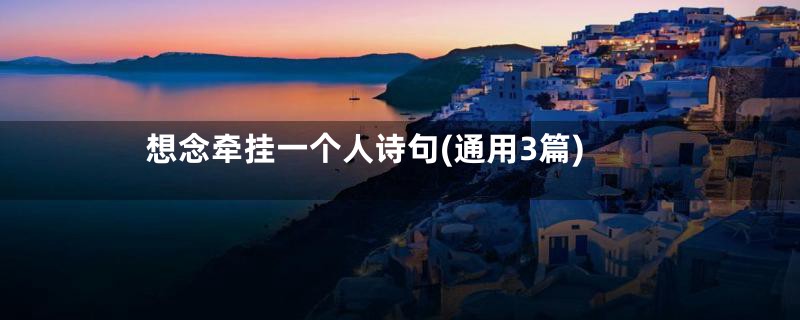 想念牵挂一个人诗句(通用3篇)
