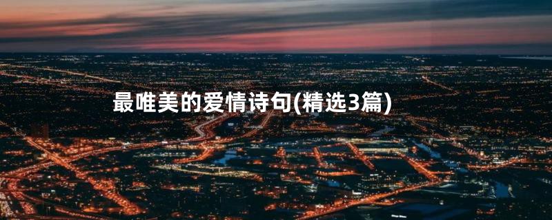 最唯美的爱情诗句(精选3篇)