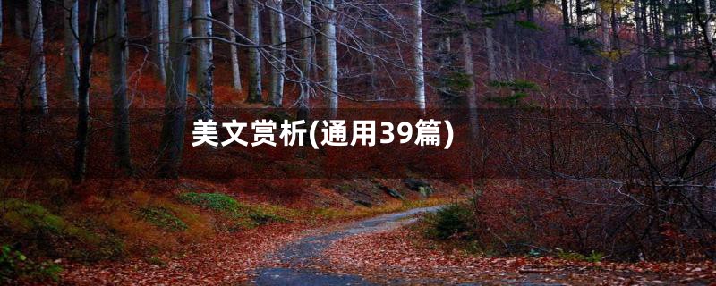 美文赏析(通用39篇)