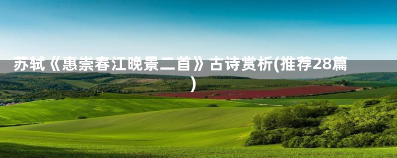苏轼《惠崇春江晚景二首》古诗赏析(推荐28篇)