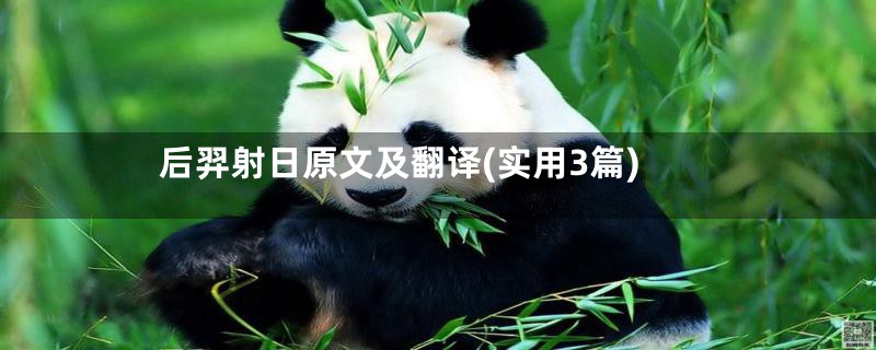 后羿射日原文及翻译(实用3篇)