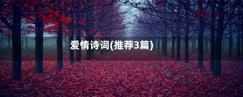 爱情诗词(推荐3篇)