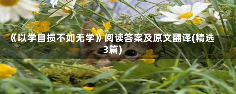 《以学自损不如无学》阅读答案及原文翻译(精选3篇)