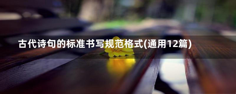古代诗句的标准书写规范格式(通用12篇)