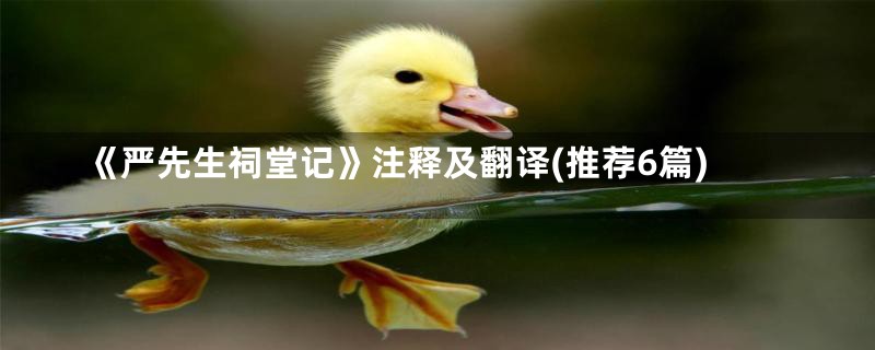 《严先生祠堂记》注释及翻译(推荐6篇)