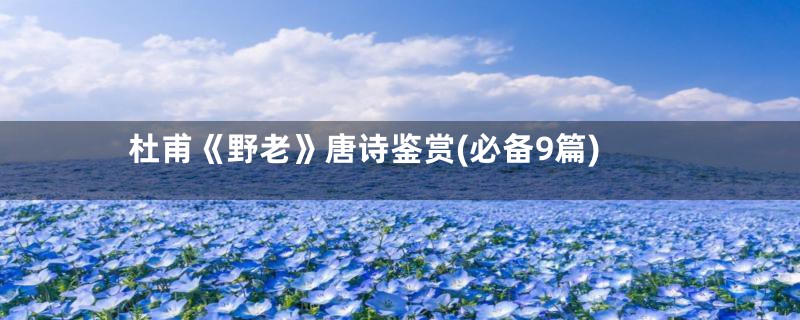 杜甫《野老》唐诗鉴赏(必备9篇)