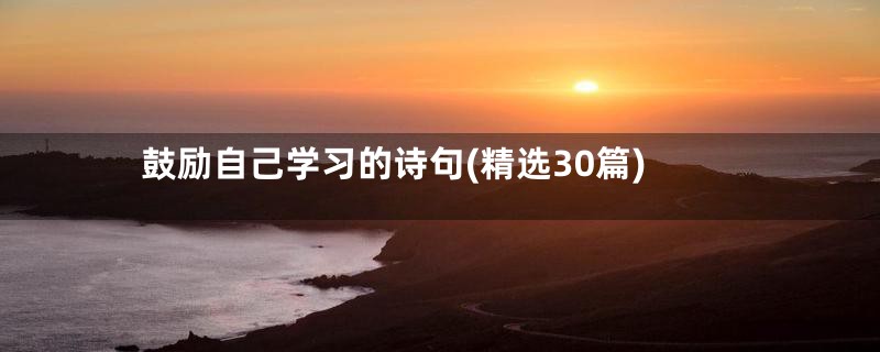 鼓励自己学习的诗句(精选30篇)
