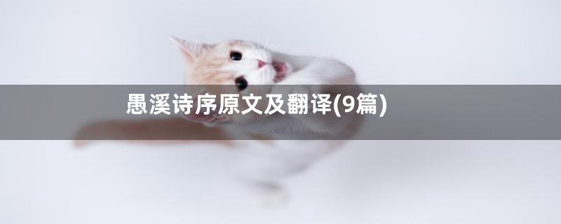 愚溪诗序原文及翻译(9篇)