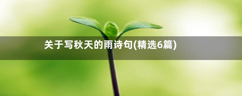 关于写秋天的雨诗句(精选6篇)