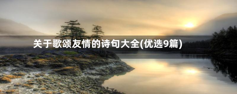 关于歌颂友情的诗句大全(优选9篇)