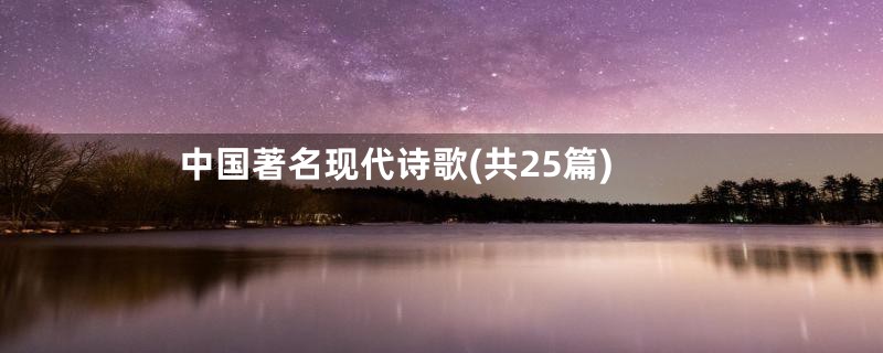 中国著名现代诗歌(共25篇)