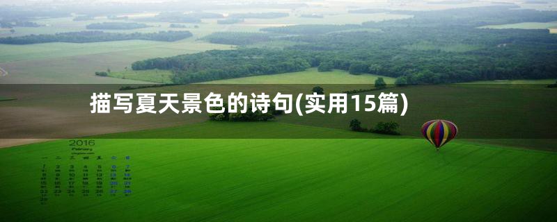 描写夏天景色的诗句(实用15篇)