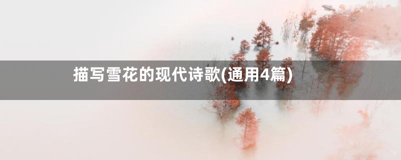描写雪花的现代诗歌(通用4篇)