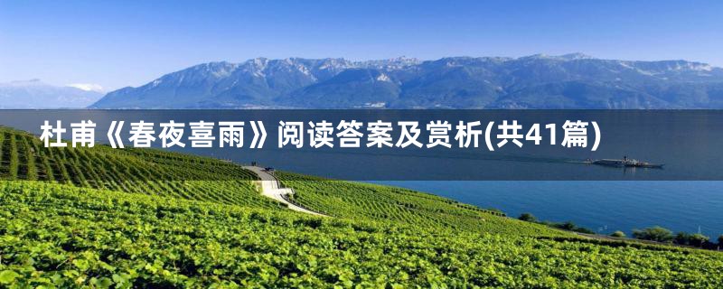 杜甫《春夜喜雨》阅读答案及赏析(共41篇)