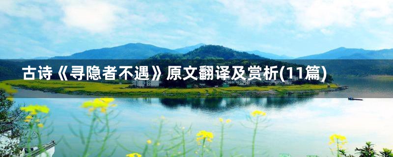 古诗《寻隐者不遇》原文翻译及赏析(11篇)