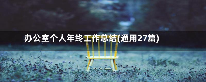办公室个人年终工作总结(通用27篇)