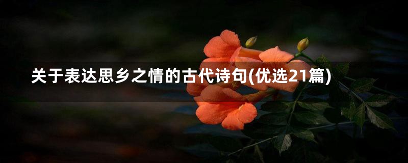关于表达思乡之情的古代诗句(优选21篇)