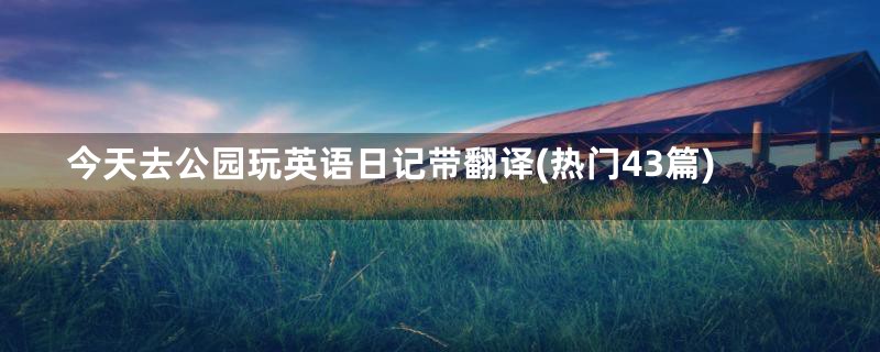 今天去公园玩英语日记带翻译(热门43篇)