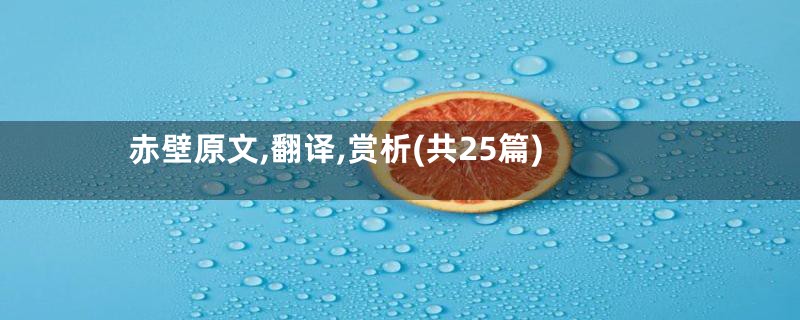 赤壁原文,翻译,赏析(共25篇)