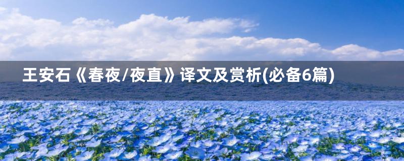 王安石《春夜/夜直》译文及赏析(必备6篇)