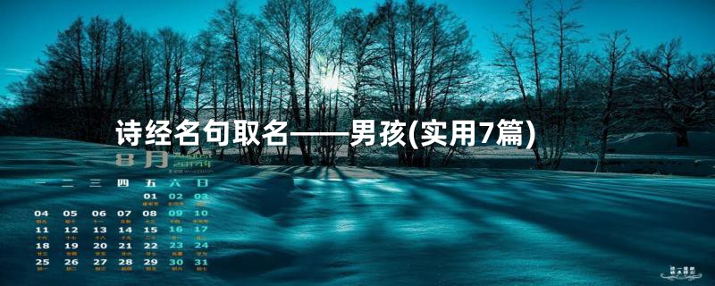 诗经名句取名——男孩(实用7篇)
