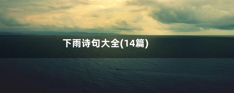 下雨诗句大全(14篇)