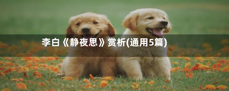李白《静夜思》赏析(通用5篇)