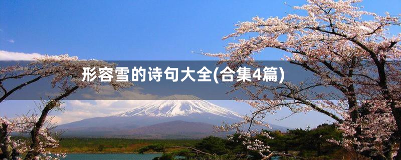 形容雪的诗句大全(合集4篇)