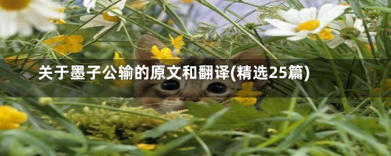 关于墨子公输的原文和翻译(精选25篇)