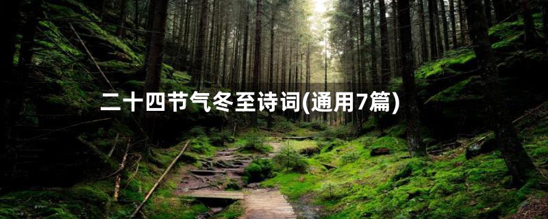 二十四节气冬至诗词(通用7篇)
