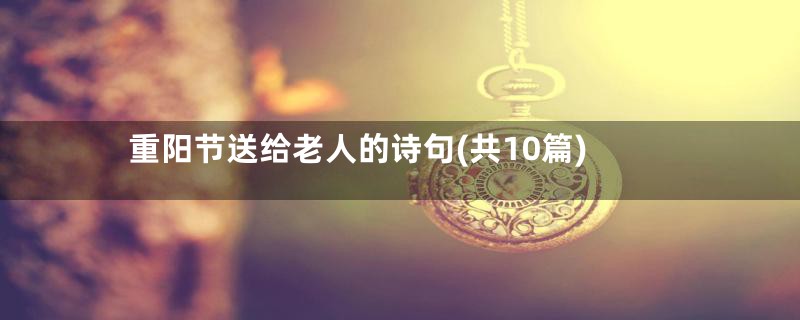 重阳节送给老人的诗句(共10篇)