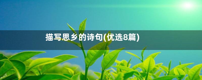 描写思乡的诗句(优选8篇)