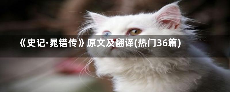 《史记·晁错传》原文及翻译(热门36篇)