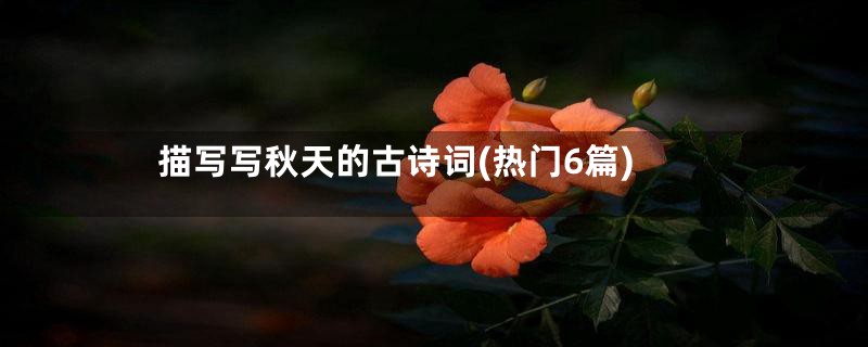 描写写秋天的古诗词(热门6篇)